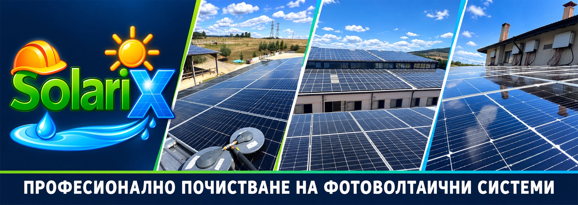Професионално почистване на фотоволтаични панели