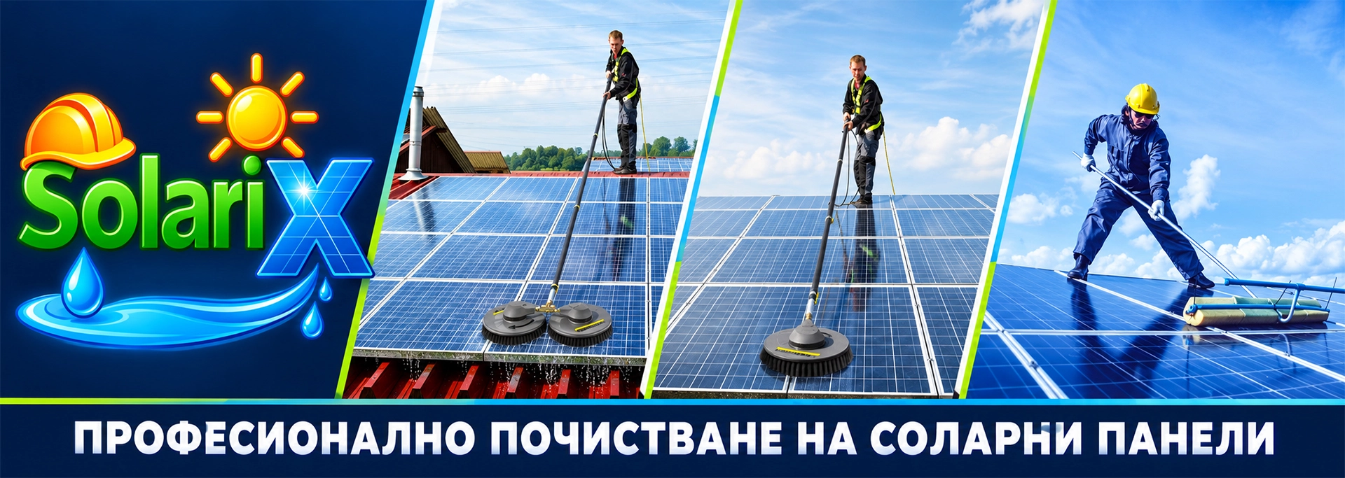 Професионално почистване на фотоволтаични панели
